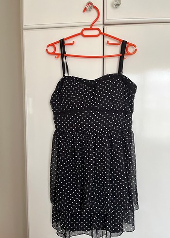 tül puantiyeli elbise polka dot