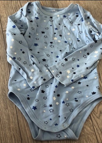 Uzun Kollu Bebek Body - Mavi ve Çizgili - Görsel 3