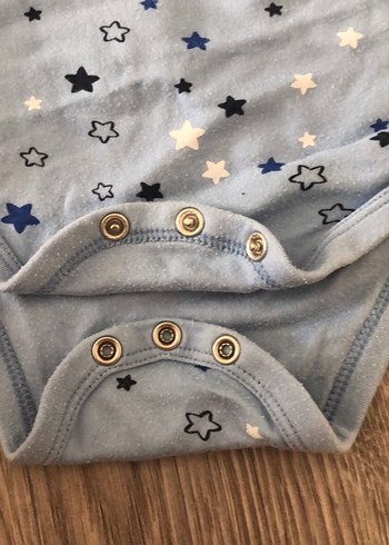 Uzun Kollu Bebek Body - Mavi ve Çizgili - Görsel 4