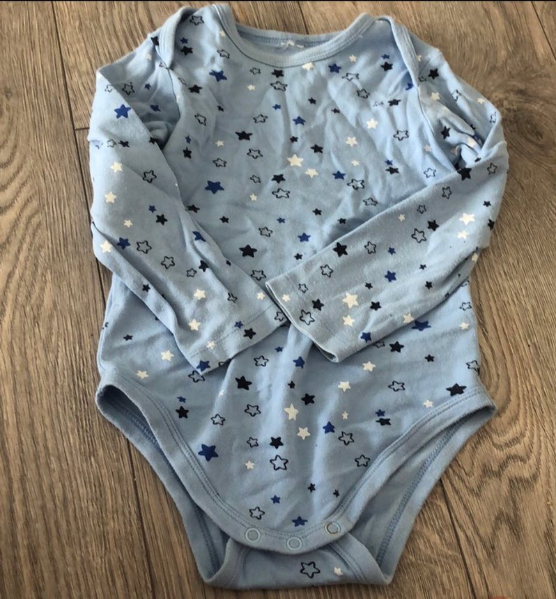 Uzun Kollu Bebek Body - Mavi ve Çizgili - Görsel 3