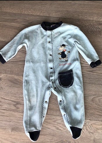 Cotfer Marka İsviçreden alınmış Çıtçıtlı Açık Mavi Bebek Tulum