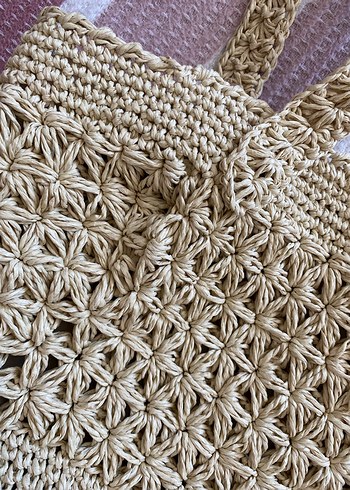 Bej Örgü Bohem Kadın Çanta - Görsel 4