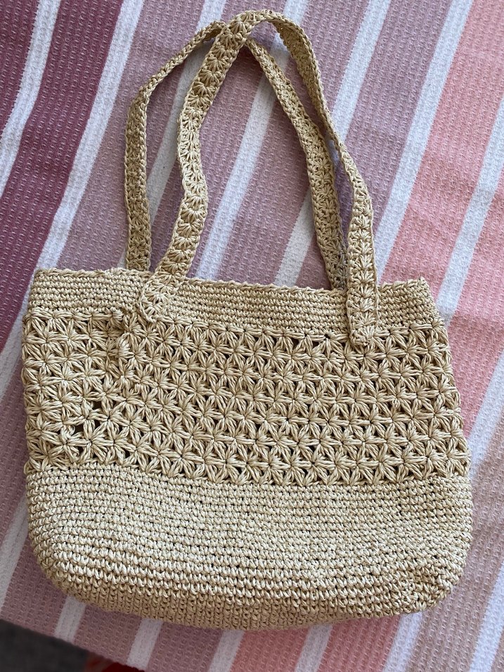 Bej Örgü Bohem Kadın Çanta - Görsel 3