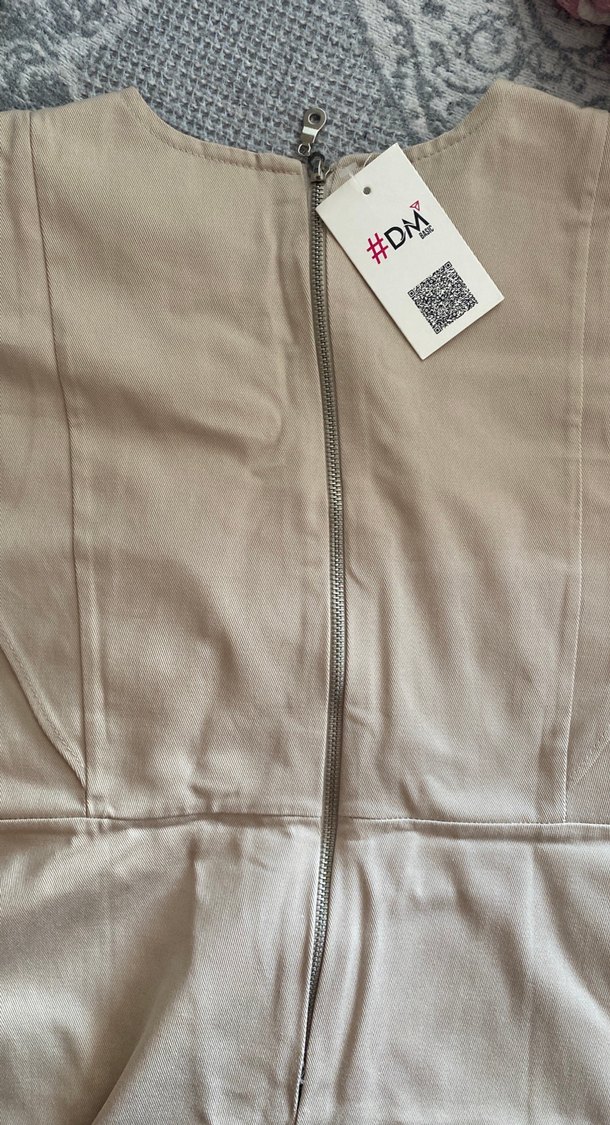 Bej Mini Kadın Elbise - Görsel 4