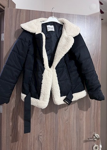 Kürklü Siyah Kısa Kadın Kışlık Ceket - Görsel 2