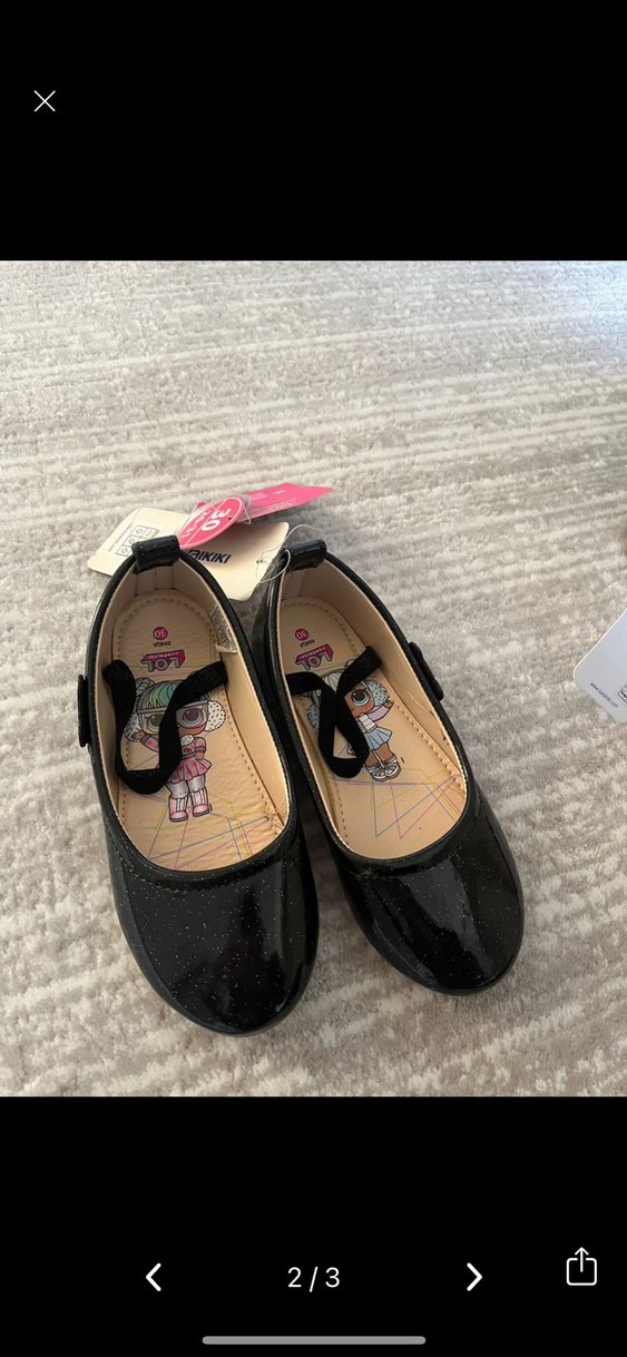 Kız Çocuk Siyah Rugan Babet - Görsel 2