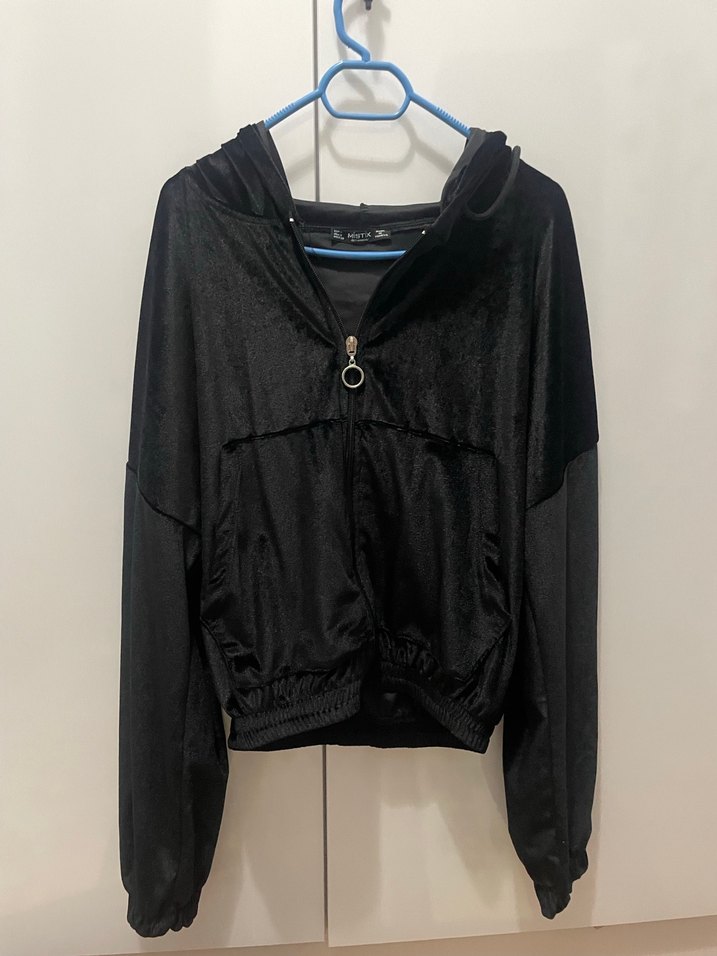 Siyah Parlak Kadın Ceket - Görsel 3