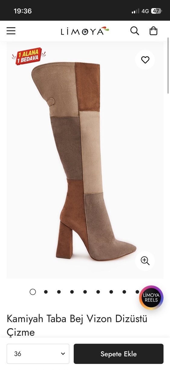 Bej Süet Tokalı Dizüstü Kadın Bot - Görsel 2