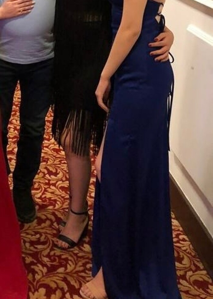 Mavi uzun elbise abiye - Görsel 3