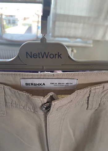 Bershka Bershka Bej Pamuklu Kemerli 34 beden Bayan Şort