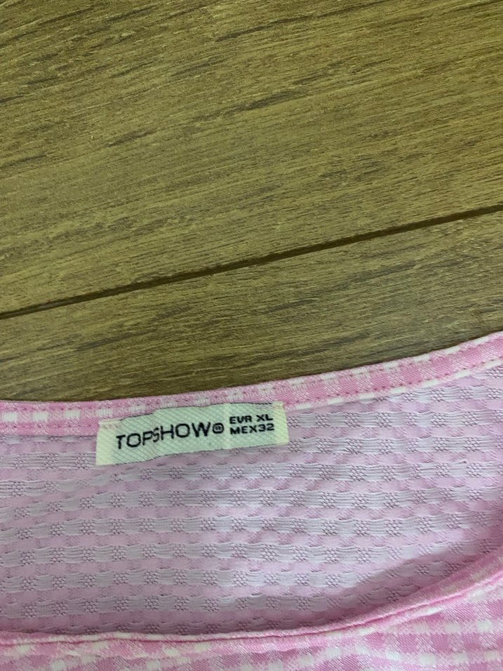 Pembe Kısa Kol Fırfırlı Mini Bluz - Görsel 2