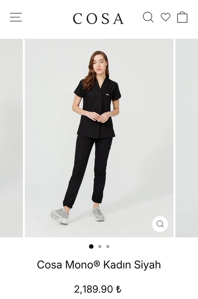 Cosa Mono® Kadın Siyah Scrubs - Görsel 3