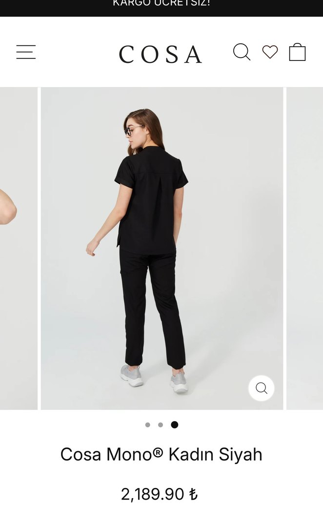 Cosa Mono® Kadın Siyah Scrubs - Görsel 2