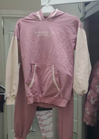 Pembe Kız Sweatshirt ve Eşofman Takımı - Görsel 5