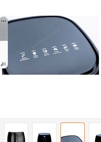 Siyah Dijital Hava Fritözü 180°C - Görsel 4