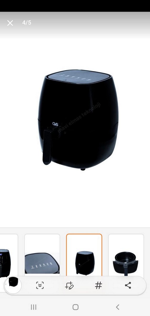 Siyah Dijital Hava Fritözü 180°C - Görsel 5