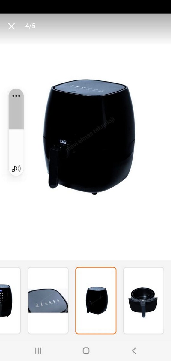 Siyah Dijital Hava Fritözü 180°C - Görsel 3