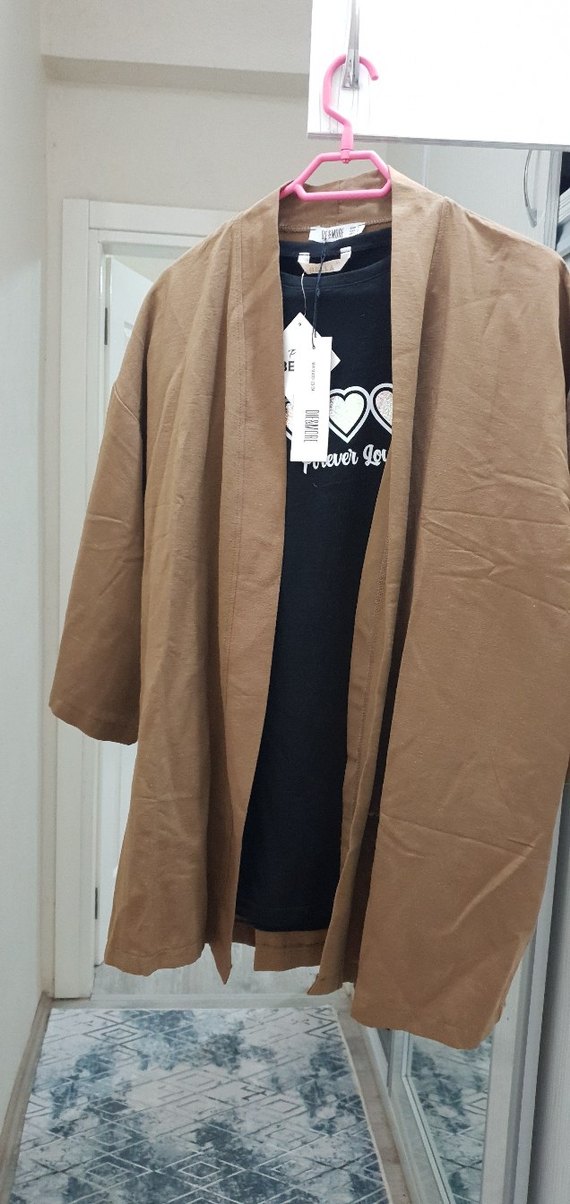 Kadın Kahverengi Süet Uzun Salaş Kaban - Görsel 2