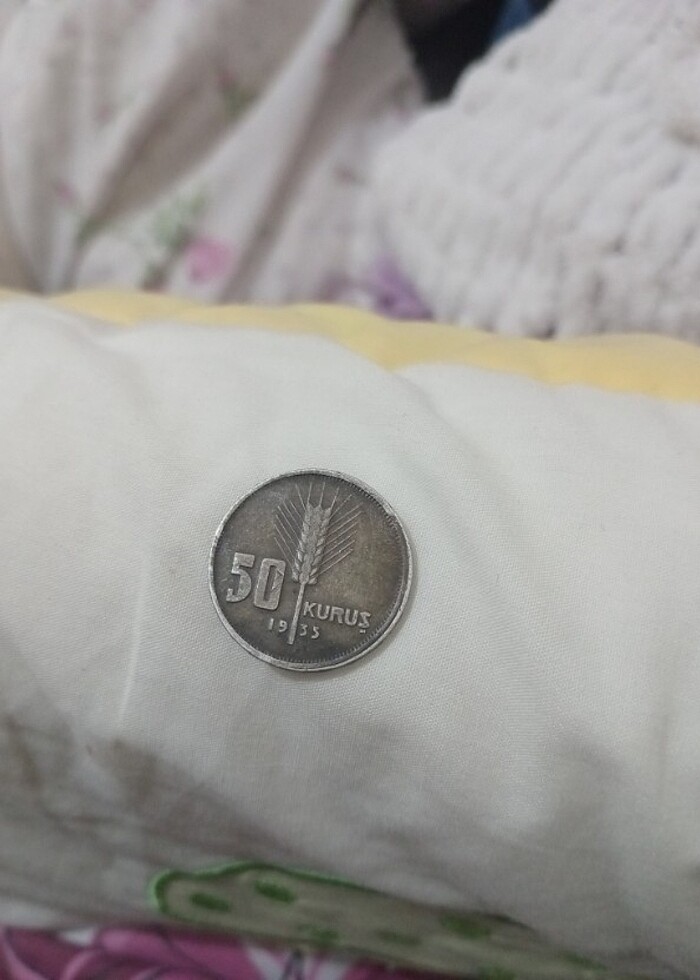1935 yılı 50 kuruş gümüş para - Görsel 3