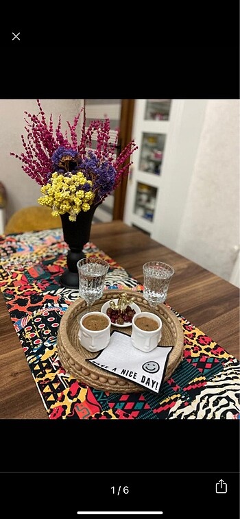 Bohem tepsi hasır jüt tepsi sunumluk