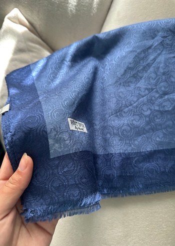 Diğer Hint ipek indigo monogram şal