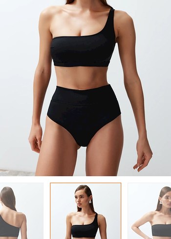 Siyah Tek Omuzlu Mini Bikini
