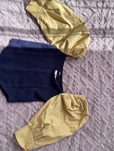 zara balon kol crop