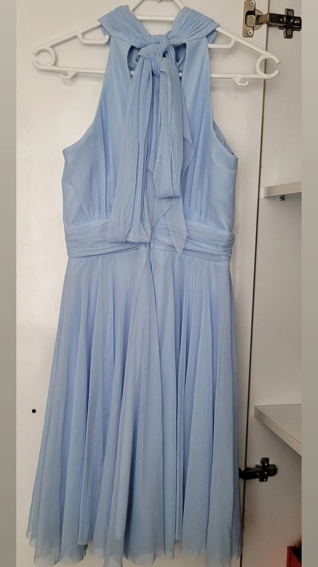 Mavi Drapeli Kısa Abiye Elbise - Görsel 2