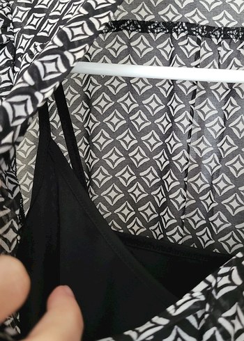 desenli siyah elbise - Görsel 6