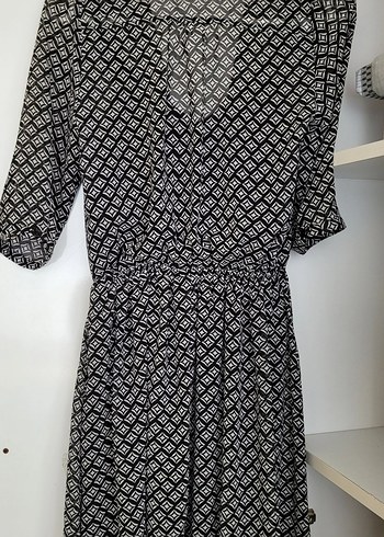 desenli siyah elbise - Görsel 5