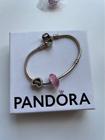 pandora pembe murano cam charm
