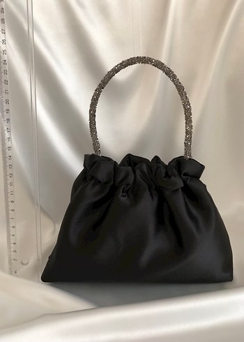 Siyah Kadın Saten Clutch Çanta