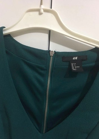 V Yakalı Midi Kadın Elbise - Görsel 3