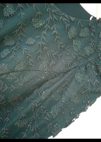 Yeşil Desenli Uzun Kadın Elbise - Görsel 6