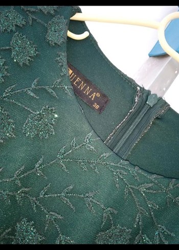 Yeşil Desenli Uzun Kadın Elbise - Görsel 4