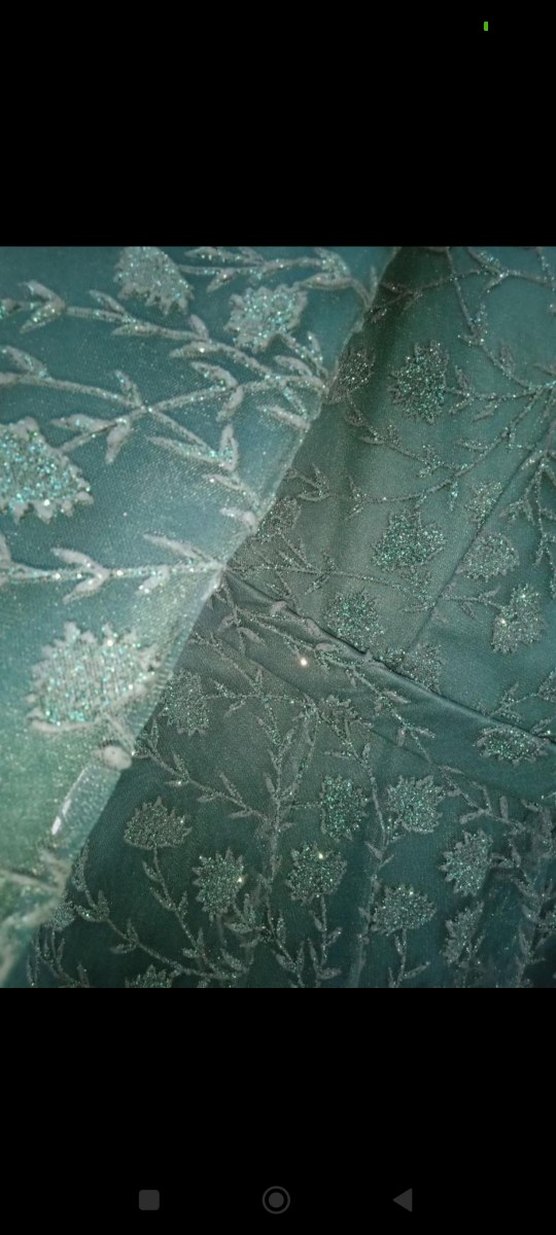 Yeşil Desenli Uzun Kadın Elbise - Görsel 5