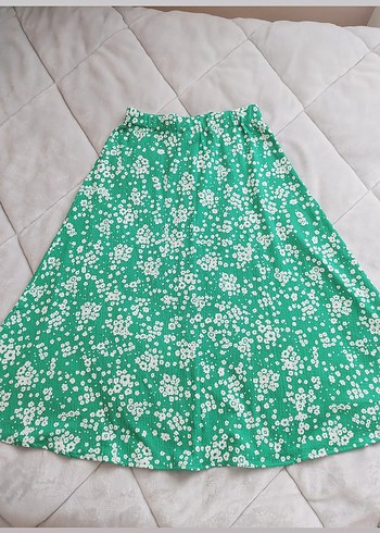 Düğmeli Yeşil Midi Etek - Görsel 6