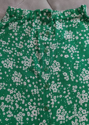 Düğmeli Yeşil Midi Etek - Görsel 2