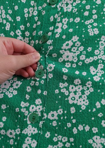 Düğmeli Yeşil Midi Etek - Görsel 4