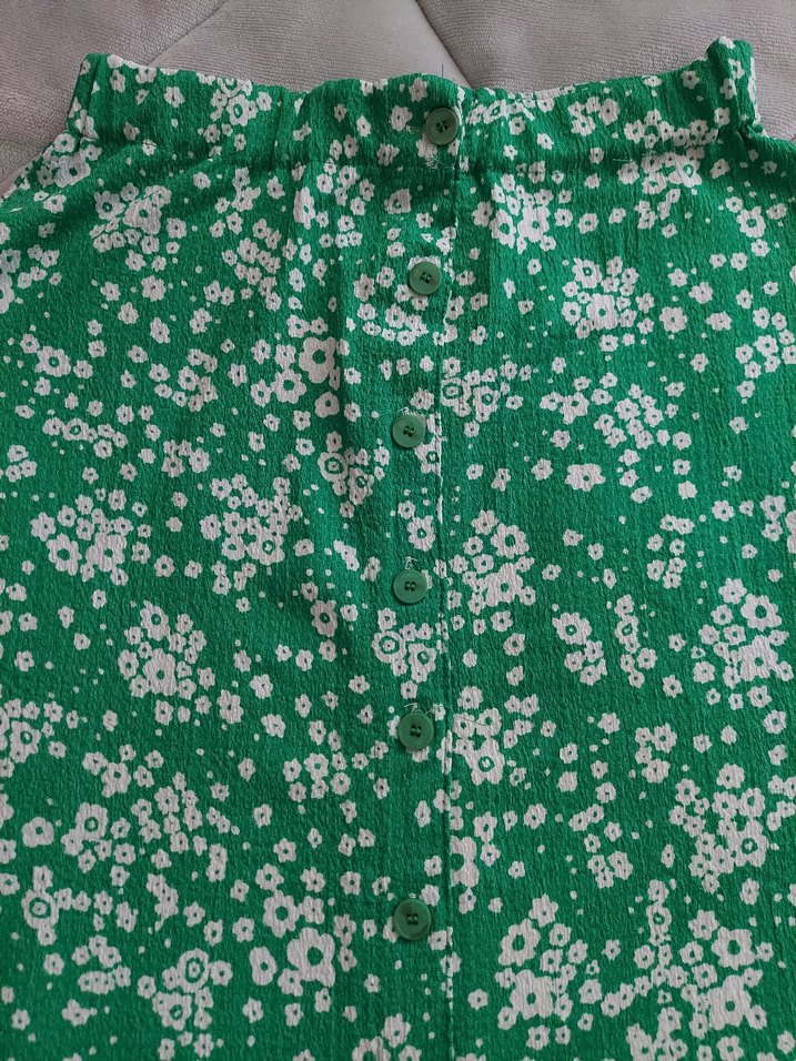 Düğmeli Yeşil Midi Etek - Görsel 2