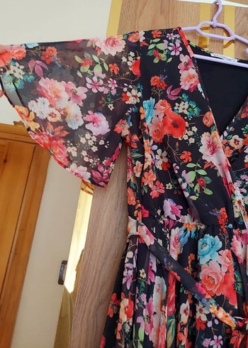 Çiçek Desenli Uzun Bohem Elbise - Görsel 3