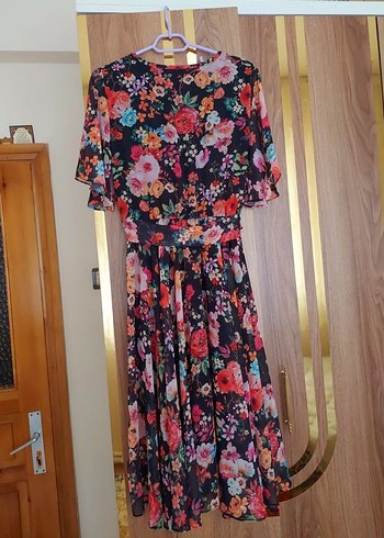 Çiçek Desenli Uzun Bohem Elbise - Görsel 4