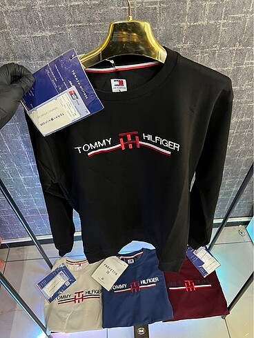l Beden Tommy Hilfiger Erkek Sweatshirt Siyah Renk