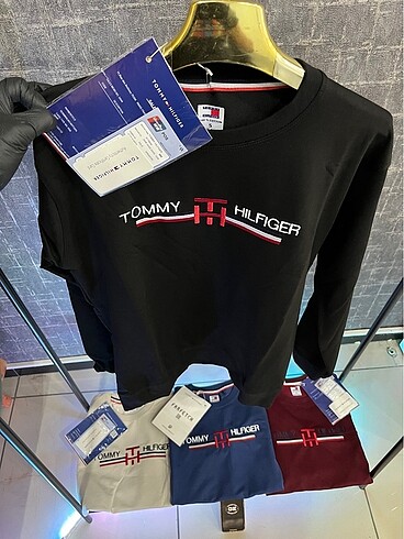 l Beden siyah Renk Tommy Hilfiger Erkek Sweatshirt Siyah Renk