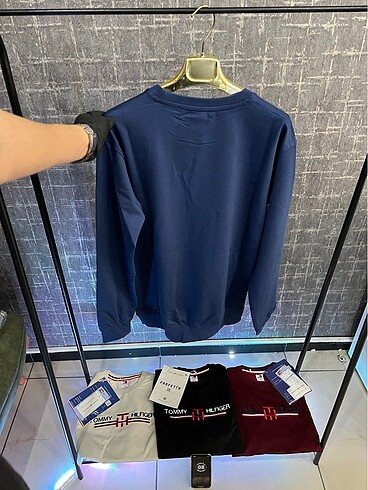 l Beden mavi Renk Tommy Hilfiger Erkek Sweatshirt
