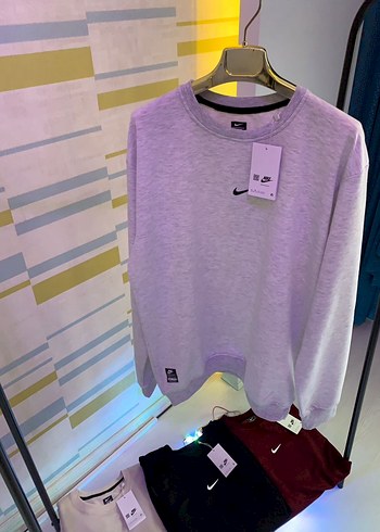 4XL Gri Nike Erkek Sweatshirt Uzun Kollu 4XL