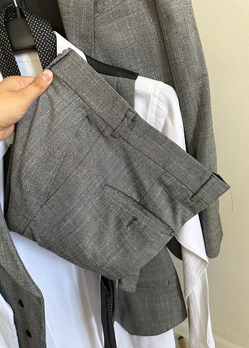 Gri Regular Fit Damatlık Takım Elbise - Görsel 7