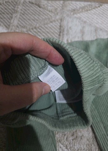 Kız Çocuk  kadife Yeşil Rahat Kesim Tayt - Görsel 2