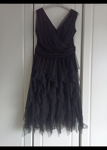 Siyah Drapeli Uzun Gotik Abiye Elbise - Görsel 2