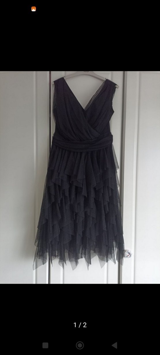 Siyah Drapeli Uzun Gotik Abiye Elbise - Görsel 2